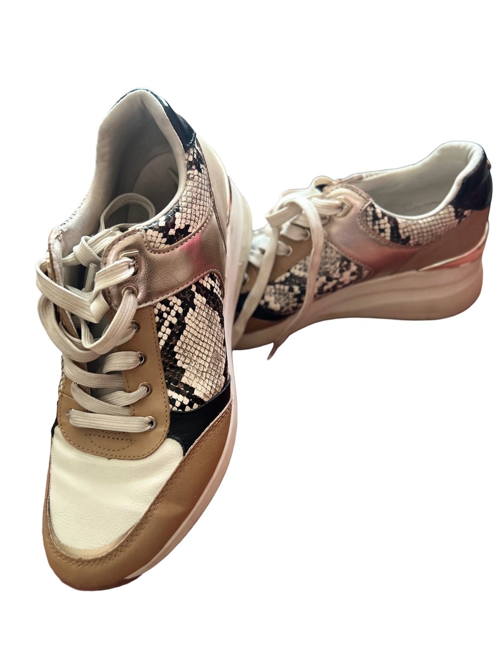 ALDO Iconistep Snake Printed Wedge Sneakers - Size 8.5